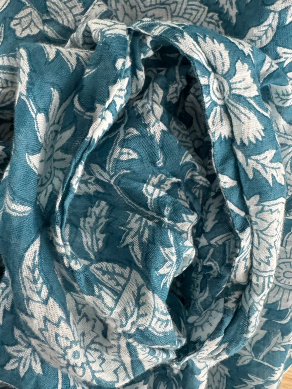 Daughters Of India Kyra Mini Dress Ocean Blue Large Floral Boho Flowy DR-1930 - Picture 7 of 9